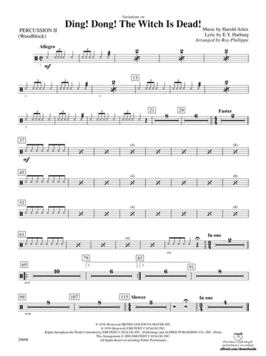 Variations on Ding! Dong! The Witch Is Dead!: 2nd Percussion