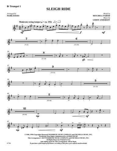 Sleigh Ride: 1st B-flat Trumpet