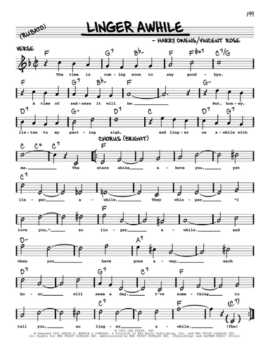 Linger Awhile (arr. Robert Rawlins)
