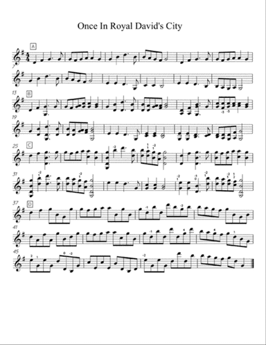 Once In Royal David's City - Solo Violin
