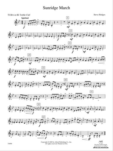 Sunridge March: (wp) B-flat Tuba T.C.
