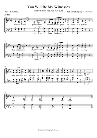 You will be my witnesses