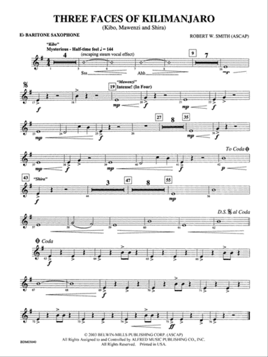 Three Faces of Kilimanjaro (Kibo, Mawenzi, and Shira): E-flat Baritone Saxophone