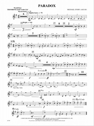 Paradox: (wp) 1st B-flat Trombone T.C.