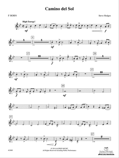 Camino del Sol: 1st F Horn