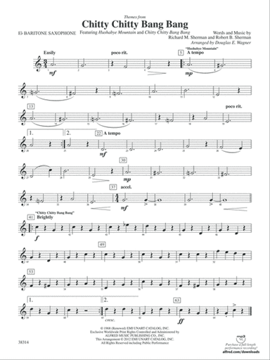 Chitty Chitty Bang Bang, Themes from: E-flat Baritone Saxophone