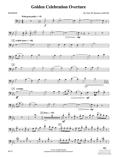 Golden Celebration Overture: Bassoon