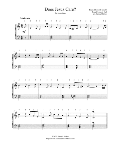 Does Jesus Care? - for easy piano