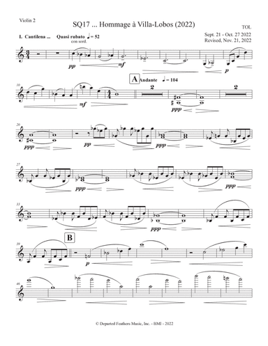 SQ17 ... Hommage Ă  Villa-Lobos (2022) violin 2 part