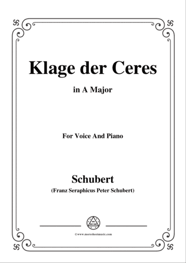 Schubert-Klage der Ceres,in A Major,for Voice&Piano