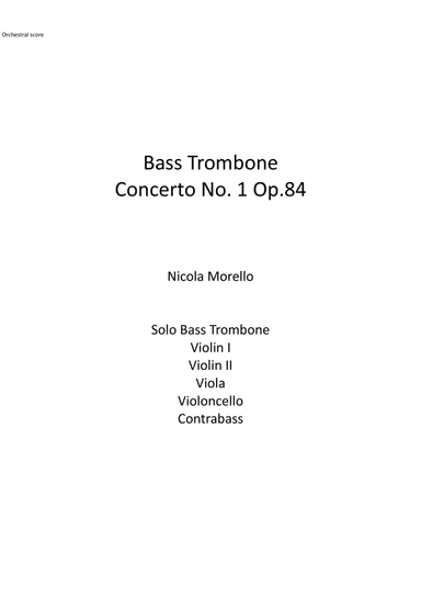 Bass Trombone Concerto No. 1 Op. 84