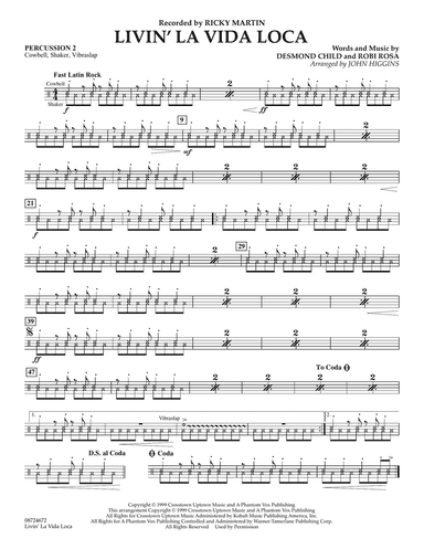 Livin' La Vida Loca (arr. John Higgins) - Percussion 2