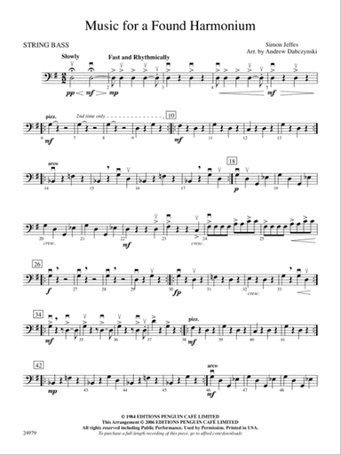 Music for a Found Harmonium: String Bass