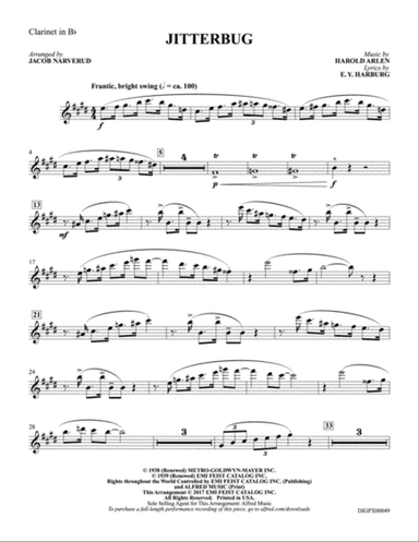 Jitterbug: 1st B-flat Clarinet