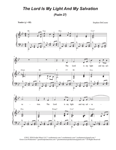 The Lord Is My Light And My Salvation (Psalm 27) (Unison choir)
