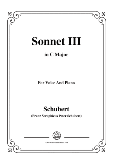 Schubert-Sonnet III,in C Major,for Voice&Piano