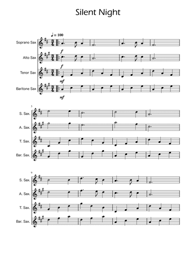 Silent Night - Sax Quartet