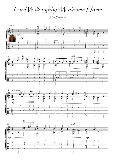 Lord Willoughby's Welcome Home guitar solo