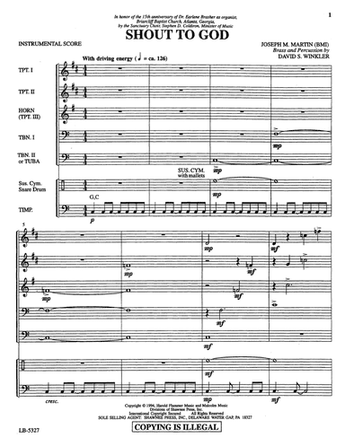 Shout to God - Full Score