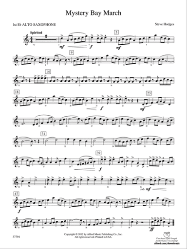 Mystery Bay March: E-flat Alto Saxophone