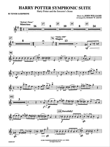 Harry Potter Symphonic Suite: B-flat Tenor Saxophone