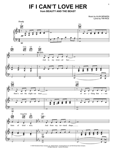 If I Can't Love Her (from Beauty And The Beast: The Musical)