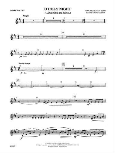 O Holy Night: 2nd F Horn
