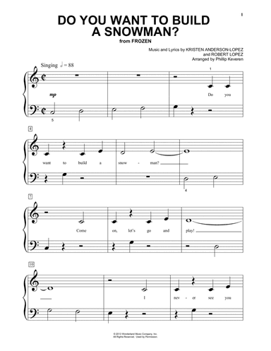 Do You Want To Build A Snowman? (from Frozen) (arr. Phillip Keveren)