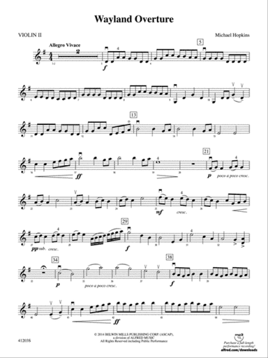 Wayland Overture: 2nd Violin
