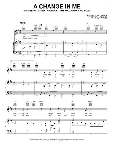 A Change In Me (from Beauty and the Beast: The Musical)