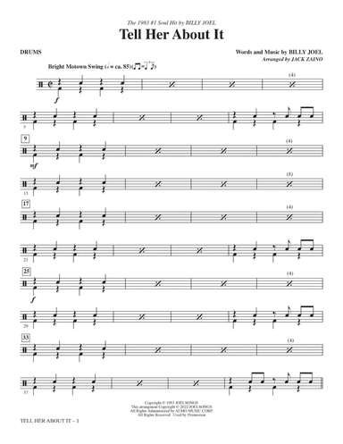 Tell Her About It (arr. Jack Zaino) - Drums
