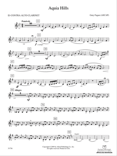 Aquia Hills: (wp) E-flat Contrabass Clarinet