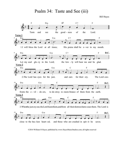 Psalm 34: Taste and See (iii)