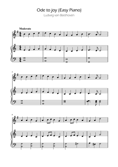 Ode To Joy - Easy French Horn w/ piano accompaniment