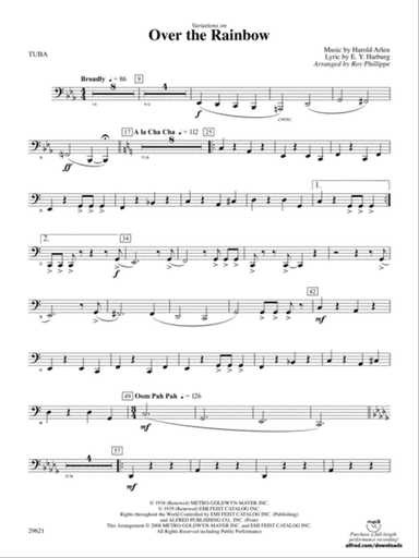 Over the Rainbow (from The Wizard of Oz), Variations on: Tuba