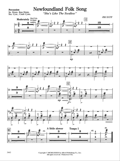 Newfoundland Folk Song: 1st Percussion