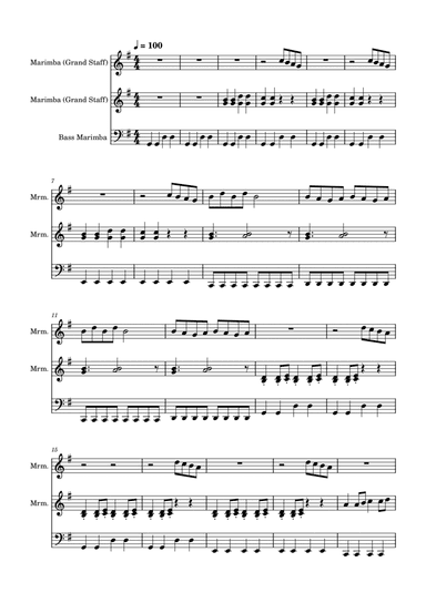 Marimba Sunshine - Sheet Music