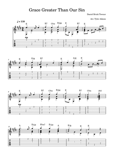 Grace Greater Than Our Sin (Solo Guitar)