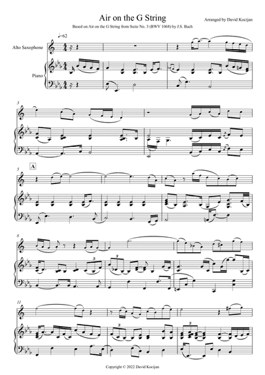 Air on the G String - INTERMEDIATE (alto sax & piano)