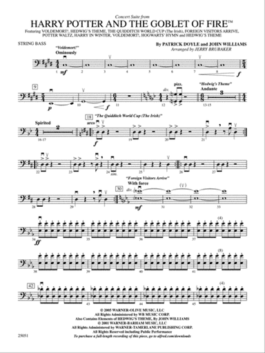 Harry Potter and the Goblet of Fire,™ Concert Suite from: String Bass