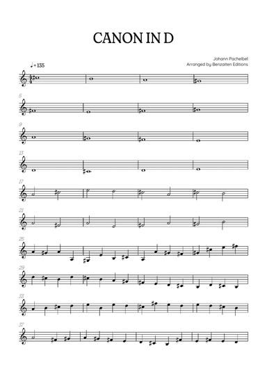Pachelbel Canon in D • french horn sheet music