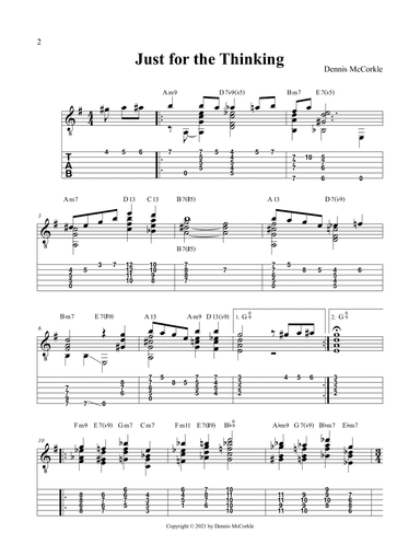 Just for the Thinking (Jazz Guitar Chord Melody)