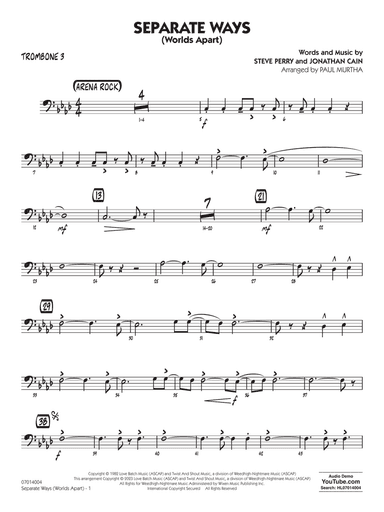 Separate Ways (Worlds Apart) (arr. Paul Murtha) - Trombone 3