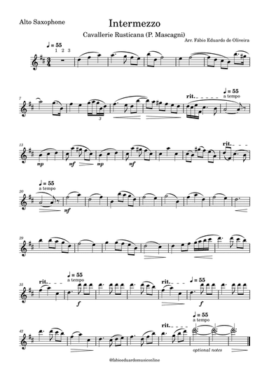 Intermezzo (Cavalleria Rusticana) - Easy Arrangement