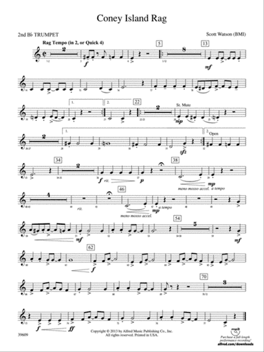 Coney Island Rag: 2nd B-flat Trumpet