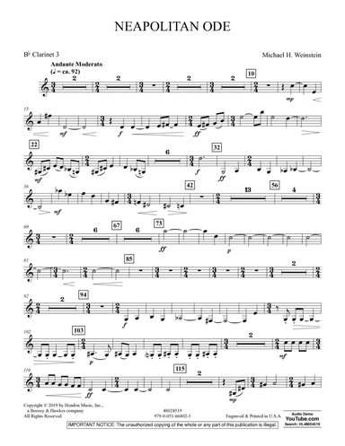 Neapolitan Ode - Bb Clarinet 3