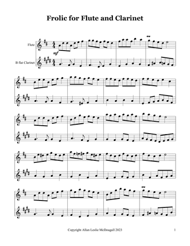 Frolic for flute and clarinet