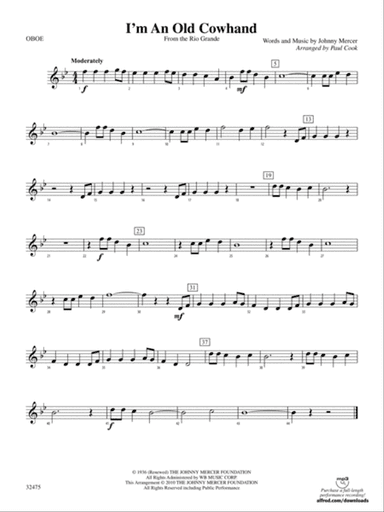 I'm an Old Cowhand (from the Rio Grande): Oboe