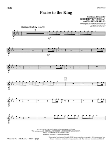 Praise To The King (arr. Keith Christopher) - Flute