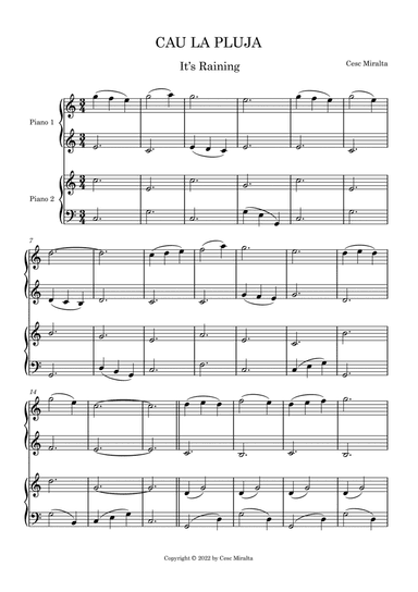 CAU LA PLUJA Pno Duet